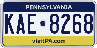 PA license plate KAE8268