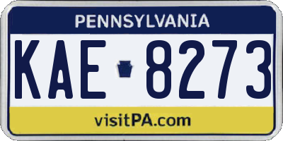PA license plate KAE8273
