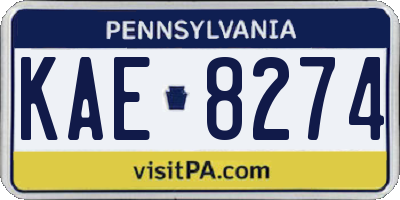 PA license plate KAE8274