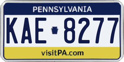 PA license plate KAE8277