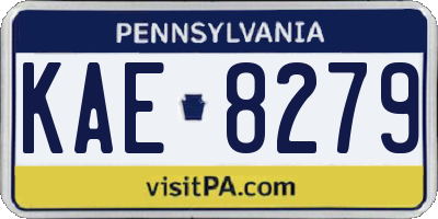 PA license plate KAE8279