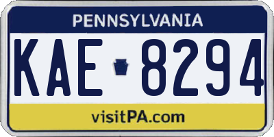 PA license plate KAE8294