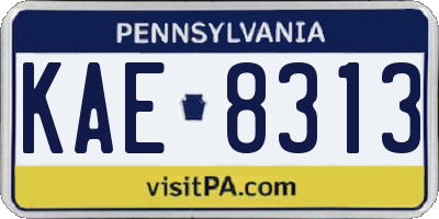 PA license plate KAE8313