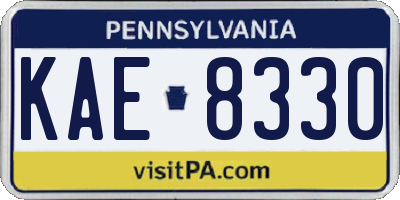 PA license plate KAE8330