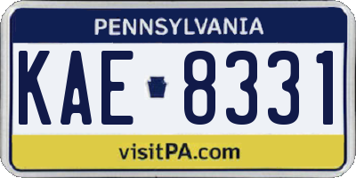 PA license plate KAE8331