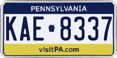 PA license plate KAE8337