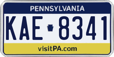 PA license plate KAE8341