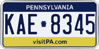 PA license plate KAE8345