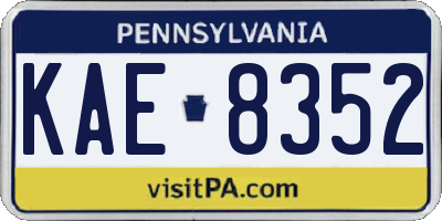 PA license plate KAE8352