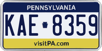 PA license plate KAE8359