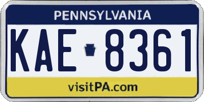PA license plate KAE8361