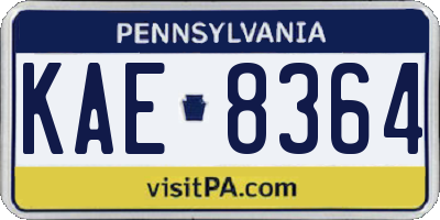 PA license plate KAE8364