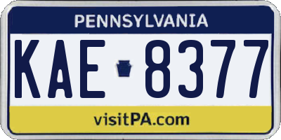 PA license plate KAE8377