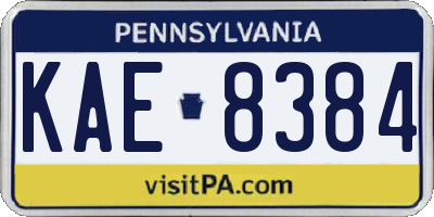 PA license plate KAE8384