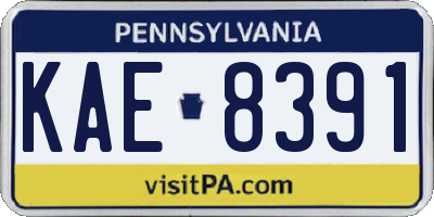 PA license plate KAE8391