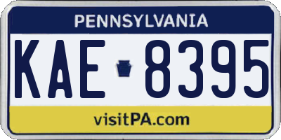 PA license plate KAE8395