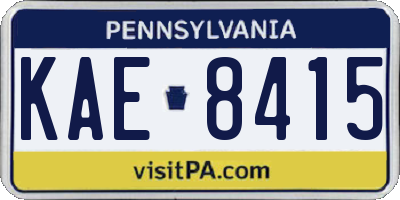 PA license plate KAE8415