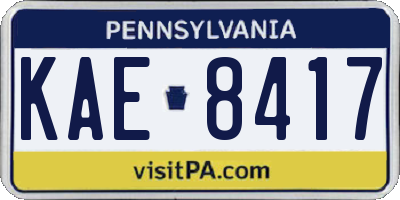 PA license plate KAE8417