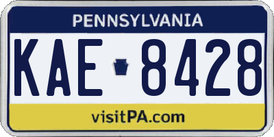 PA license plate KAE8428