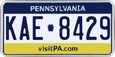 PA license plate KAE8429