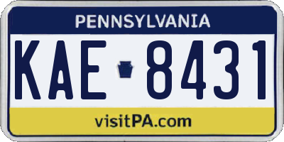 PA license plate KAE8431