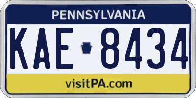 PA license plate KAE8434