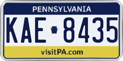 PA license plate KAE8435