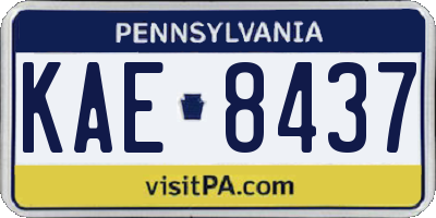 PA license plate KAE8437