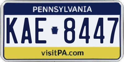 PA license plate KAE8447