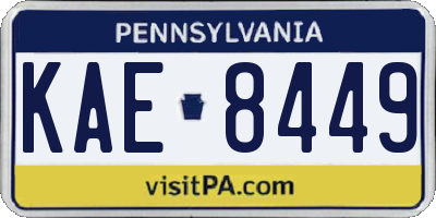 PA license plate KAE8449