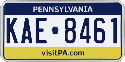 PA license plate KAE8461