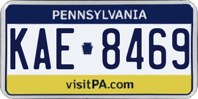 PA license plate KAE8469