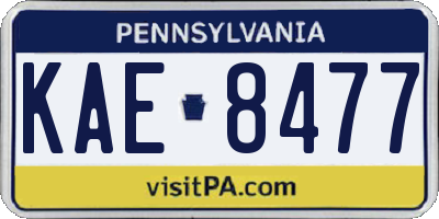 PA license plate KAE8477