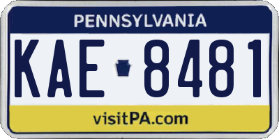 PA license plate KAE8481