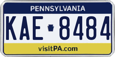 PA license plate KAE8484