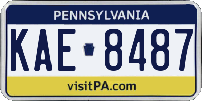 PA license plate KAE8487