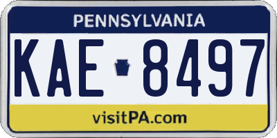 PA license plate KAE8497
