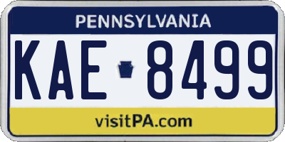 PA license plate KAE8499