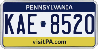 PA license plate KAE8520