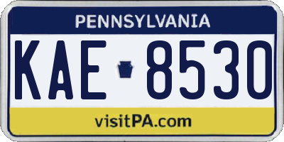 PA license plate KAE8530