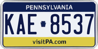 PA license plate KAE8537