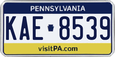 PA license plate KAE8539