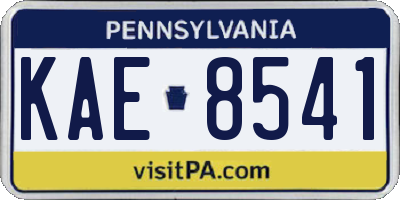 PA license plate KAE8541