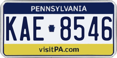PA license plate KAE8546