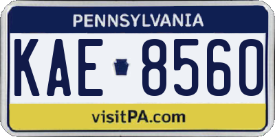 PA license plate KAE8560