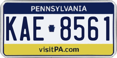 PA license plate KAE8561