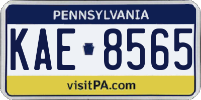PA license plate KAE8565