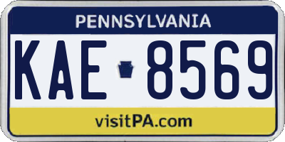PA license plate KAE8569