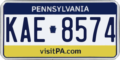 PA license plate KAE8574
