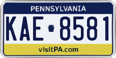 PA license plate KAE8581